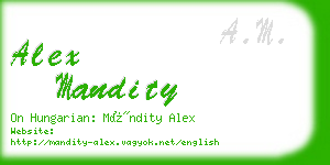 alex mandity business card